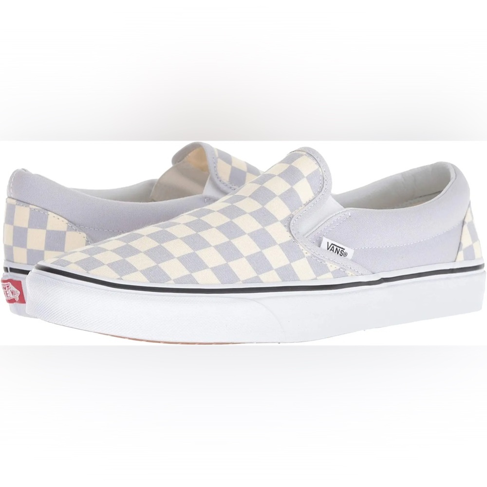 Grey Dawn Vans Checkered Classic Slip Ons
